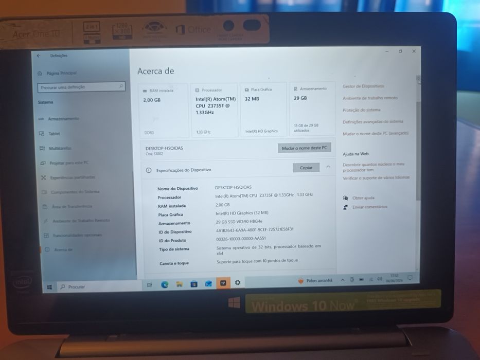 ACER  pc/tablet ONE 10