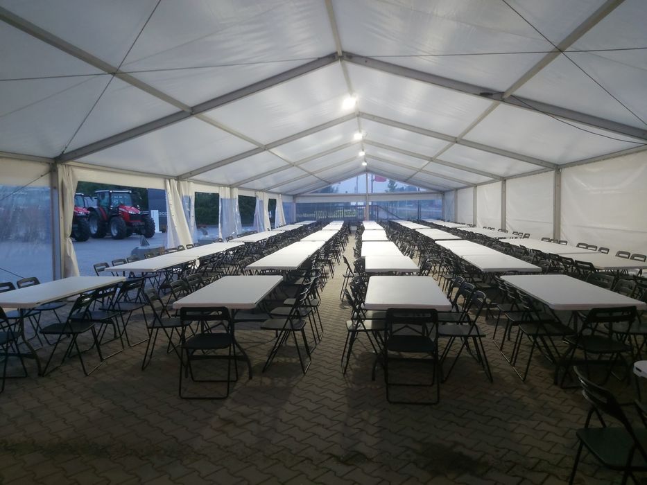 Wynajem namiotów hala namiotowa krzeseł stołów catering