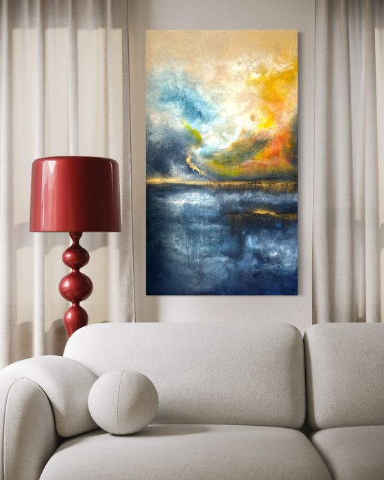 Obraz Abstrakcja 140x80cm, akryl. Okazja!