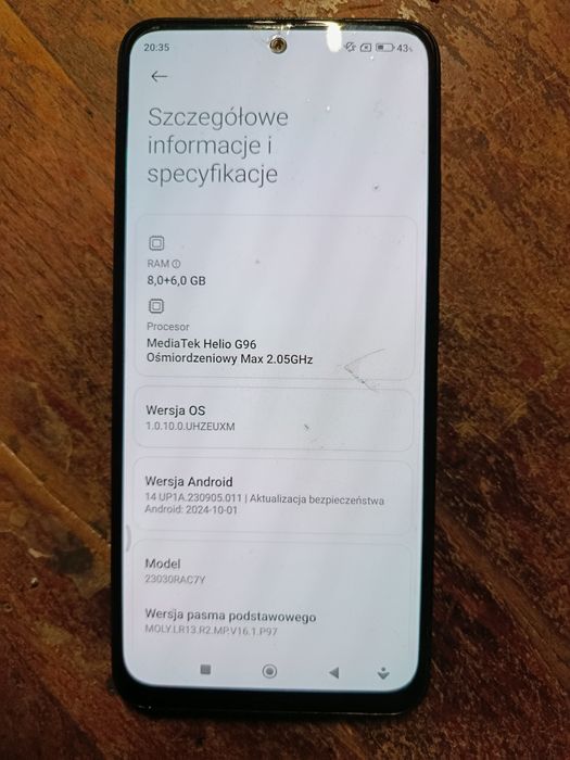 Smartfon telefon Xiaomi Redmi Note 12s 8Gb/128Gb stan B.D