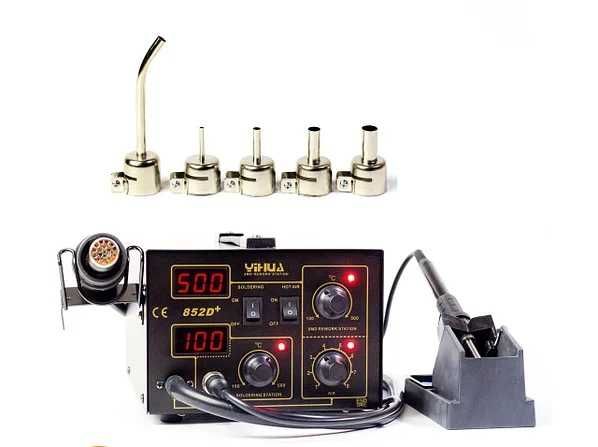 Термовоздушная паяльная станция 852D+ 2в1 фен + паяльник
