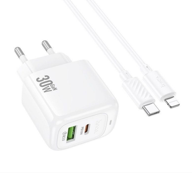 Швидка Зарядка iPhone 30W USB + Type-C / Hoco CS55A Type-C—Lligtning