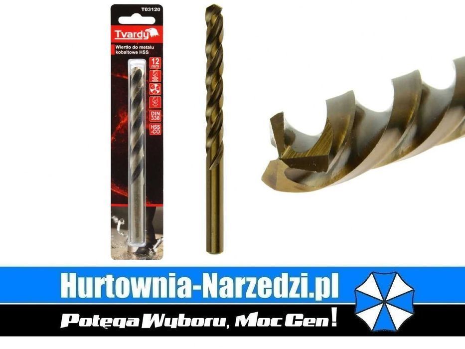 3-płetwy! Wiertło do metalu 12mm 5% kobaltu HSS M35 wiertło 12mm