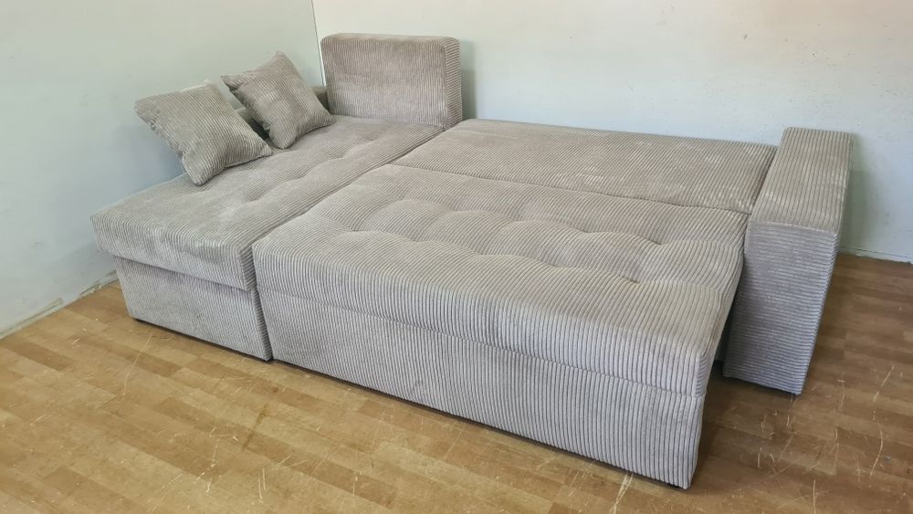 Nowy Narożnik automat sprężyny sztruks welur rogówka kanapa sofa