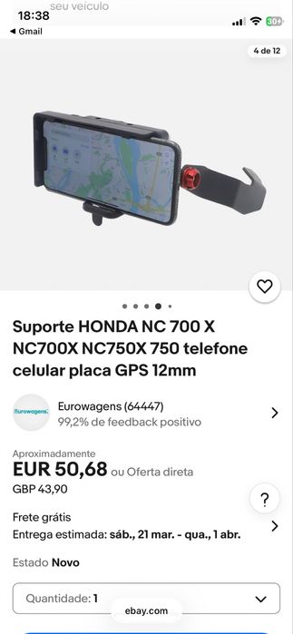 Honda NC700x - Barra suporte acessorios 12mm -  (GPS, Telemovel, etc)