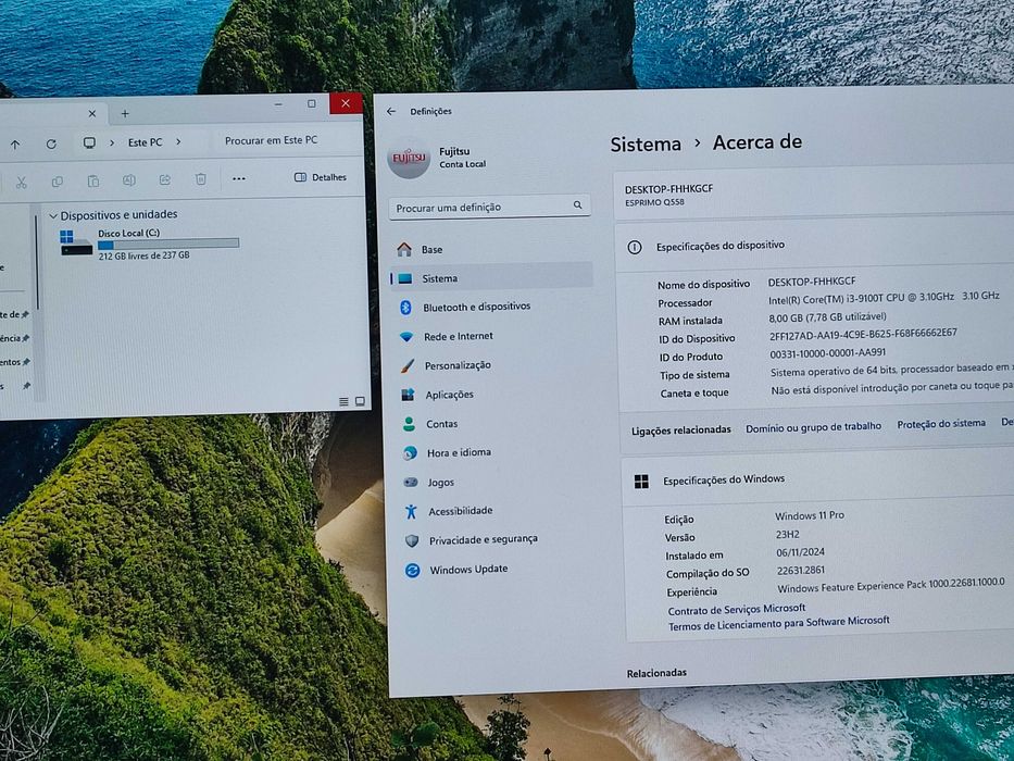 Fujitsu ESPRIMO i3-9100T RAM 8GB SSD 240Gb PC
