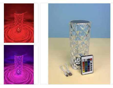 Настільна лампа-нічник Троянда на RGB 