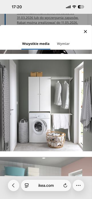 Szafka nad pralkę Ikea NYSJÖN biała
