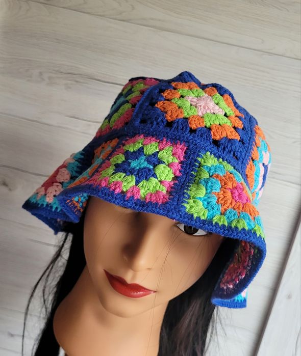Śliczny szydełkowy kolorowy oddychający Boho Etno casual