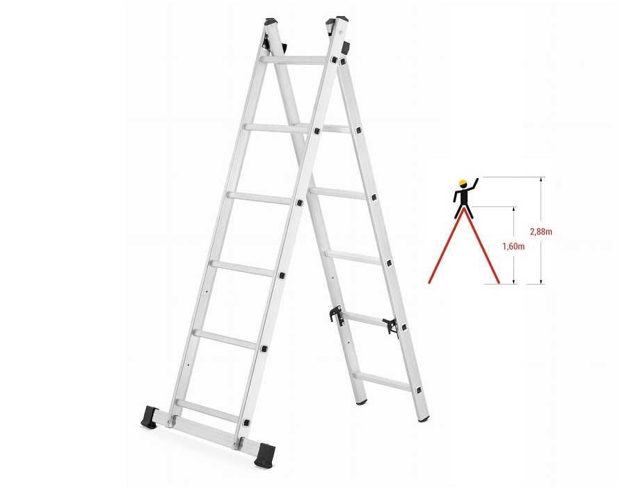 RUSZTOWANIE aluminiowe 2x6 do pracy na SCHODACH - wielofunkcyjne 3w1