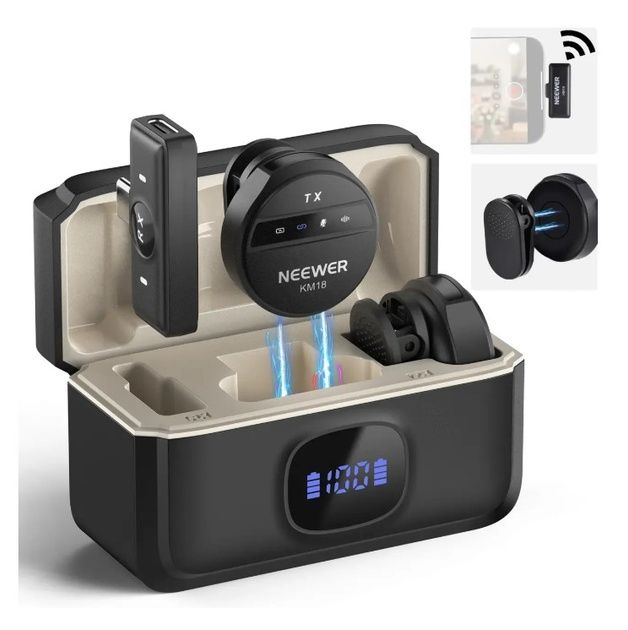Мікрофони бездротові петличні Neewer KM18 iPhone 15/16 pro