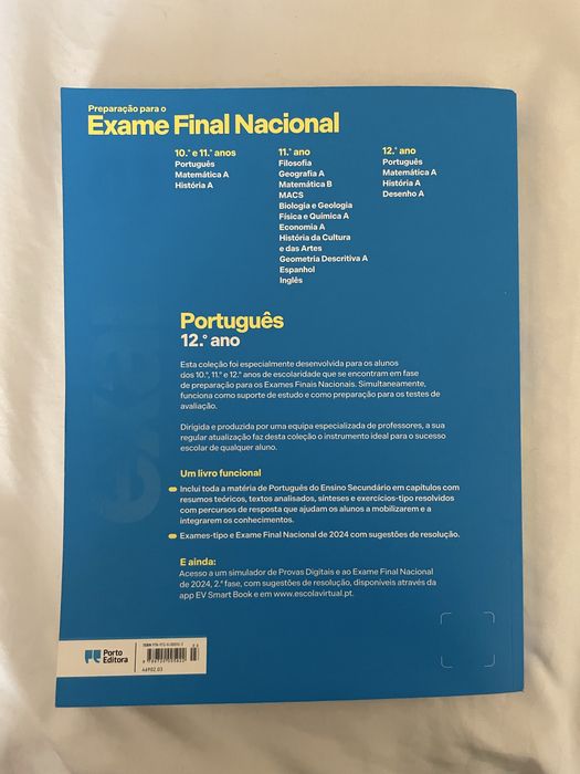 Livro Preparação para o Exame Final Nacional Português 12° ano 2025