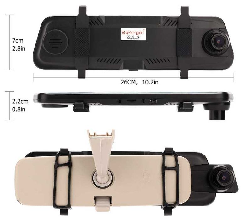 ТОПціна! ЗЕРКАЛО H90+Карта32гБ відеореєстратор ЖК"10" 2камери1920х1080
