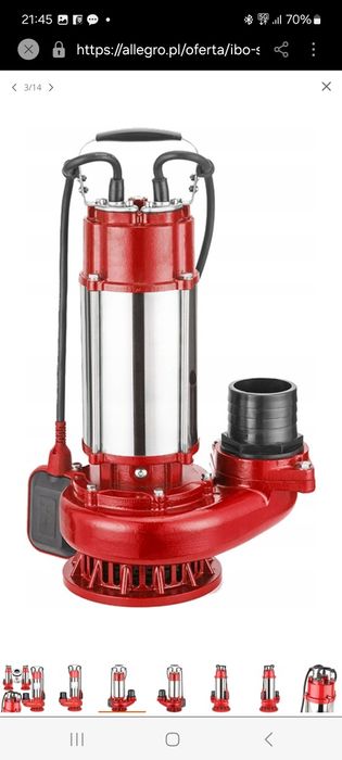 Pompa SZAMBA wody czystej największą najmocniejsza 4500w SKYTECH