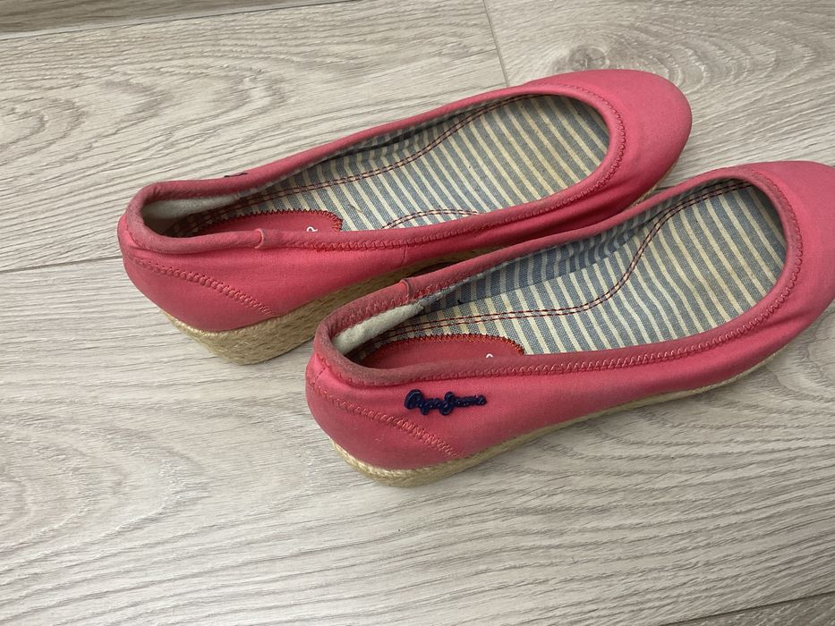 Pepe Jeans espadryle damskie 37 czerwone na koturnie platformie letnie