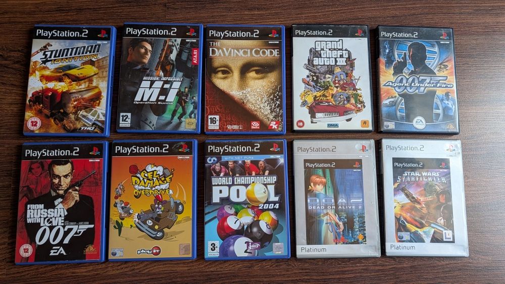 Zestaw 10 gier ps2, james bond 007, gta, star wars, dead or alive, stunman, PlayStation 2