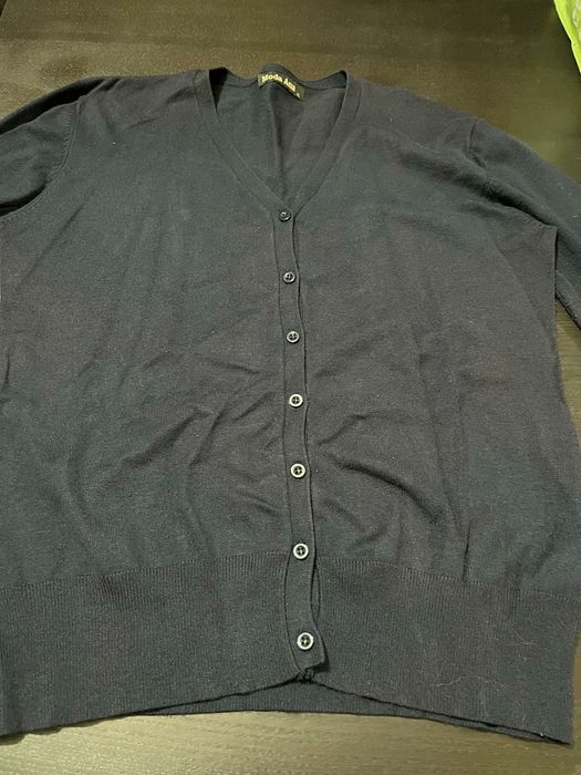 Casaco malha azul escuro