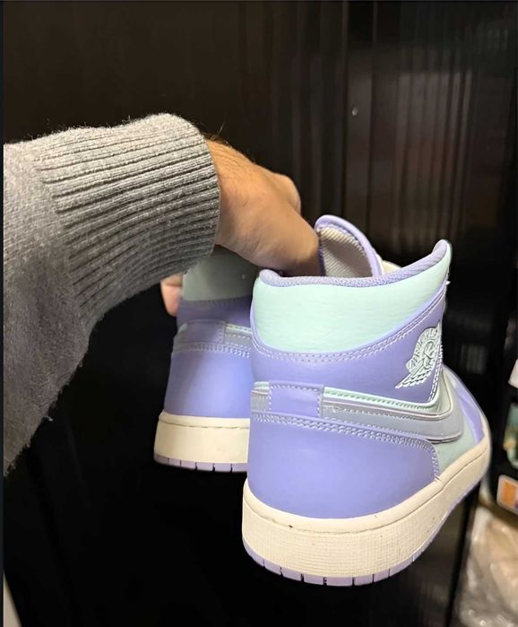 Air Jordan 1 Mid Purple Aqua – Tamanho 45