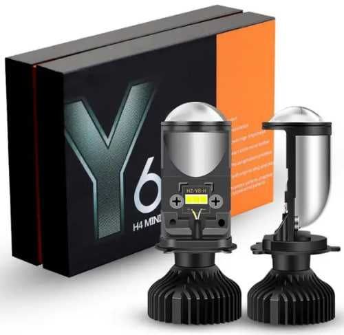 Гарантія. Світлодіодні  бі-лед лінзи Y6D Y9D BI-LED H4 mini 12-24V