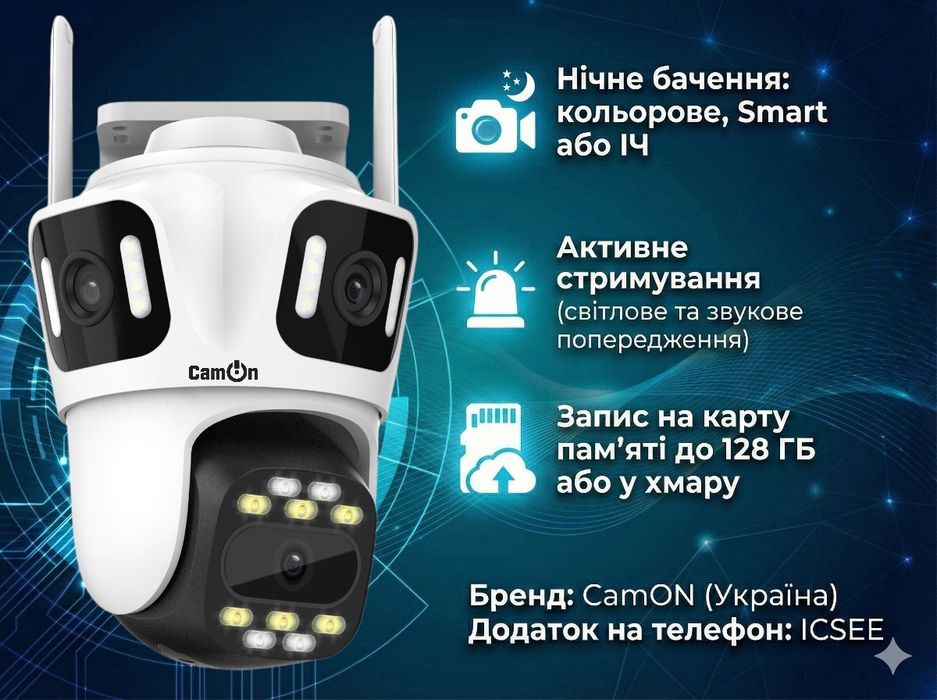 Поворотна вайфай камера відеоспостереження CamON