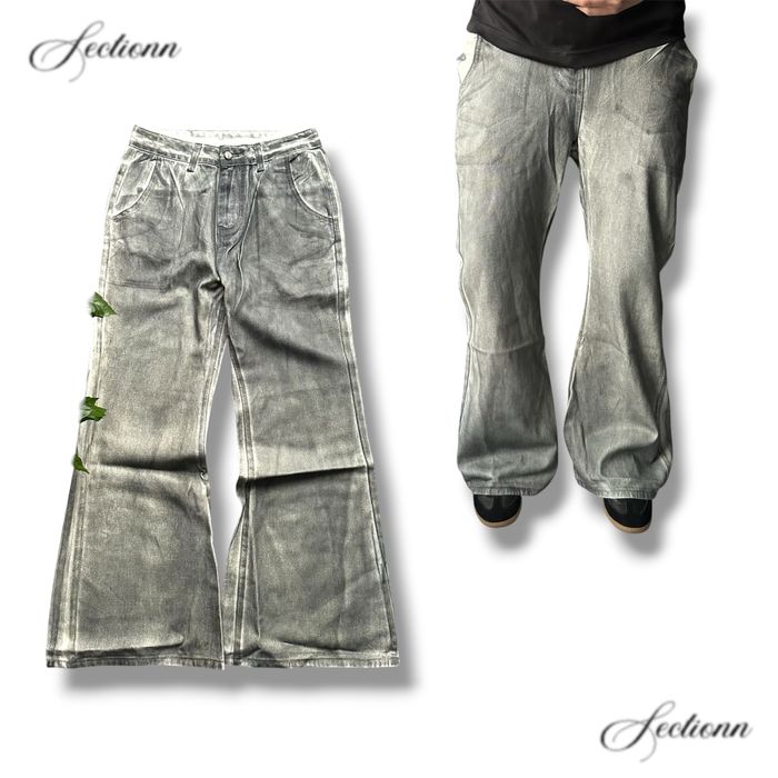 Flared opium waxed bootcut jeans baggy balenci racer джинсы фларед