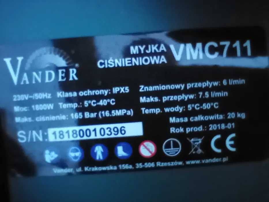 Duża Myjka Ciśnieniowa Vander Polska 165bar WMC711