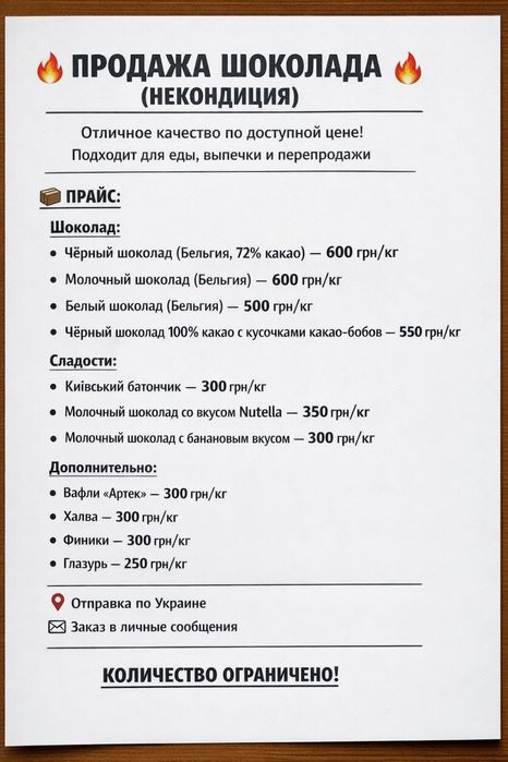 продажа шоколада некондиция,Бельгія и не только