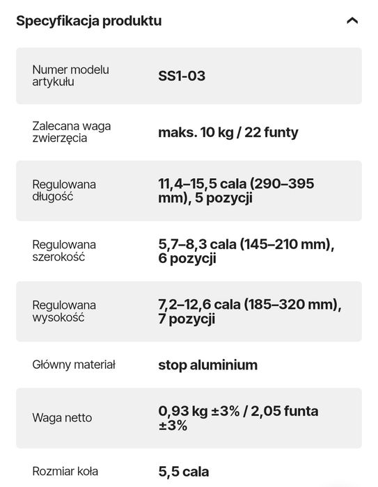 Wózek inwalidzki dla psa