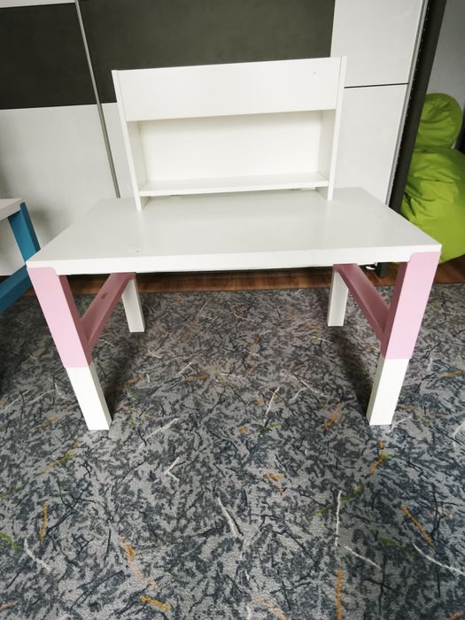 IKEA PÅHL biurko dziecięce regulowane + nadstawka | 2 sztuki