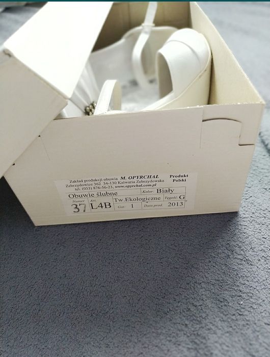 Obuwie ślubne białe rozm. 37