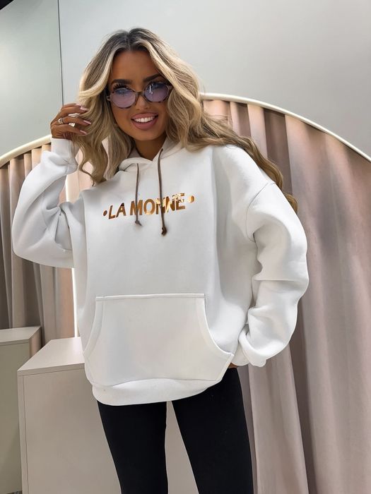 Bluza damska oversize biała SHINE rozmiar uniwersalny La Monne