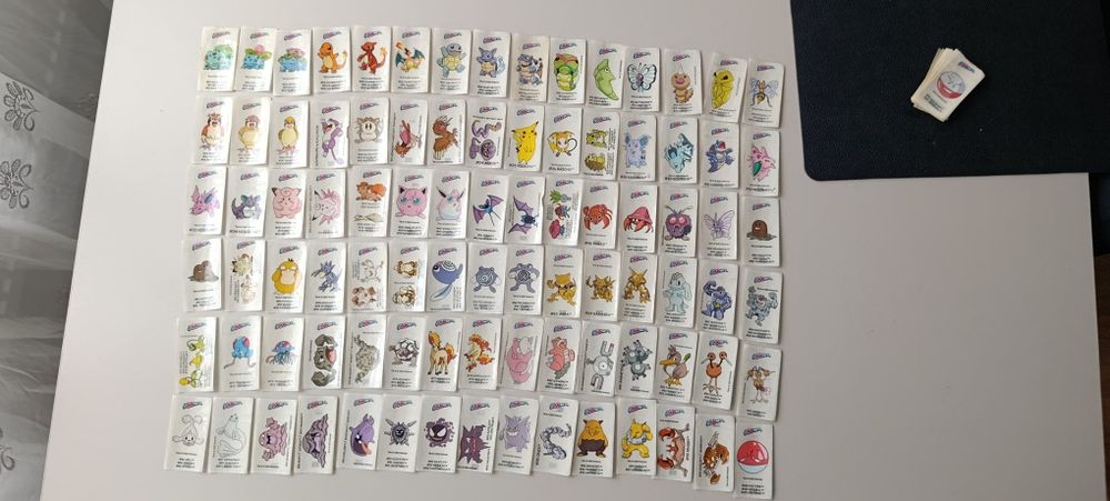 Pokemon boomer naklejki 2000rok pełna kolekcja