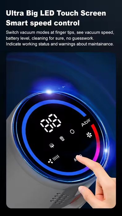 НОВИЙ Бездротовий вертикальний пилосос ABIR VC205 LED дисплей