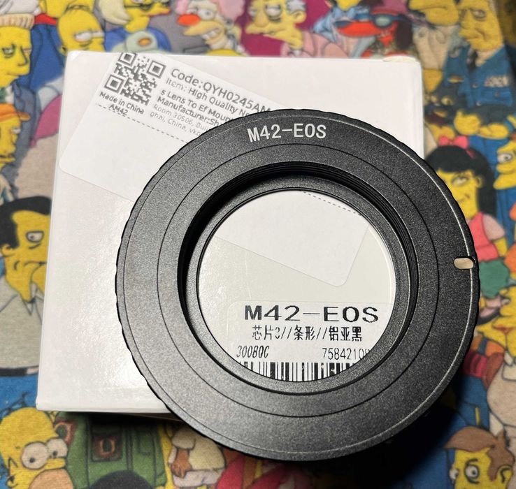 Адаптер перехідник М42 на Canon EF (EF-S) камеру з чіпом