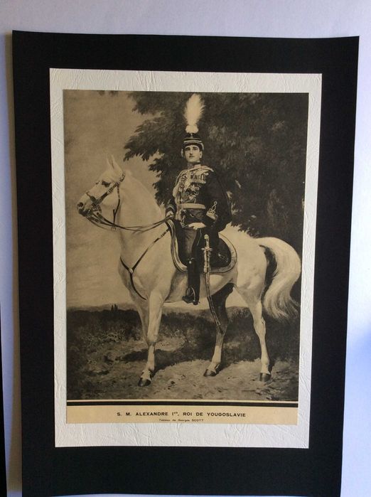 A morte do Rei Alexandre I da Jugoslávia em 1934. 2 estampas de 1934