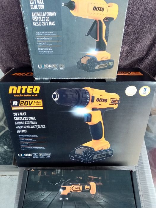 Zestawt narzędzi akumulatorowych 20V Niteo 3szt Nowe