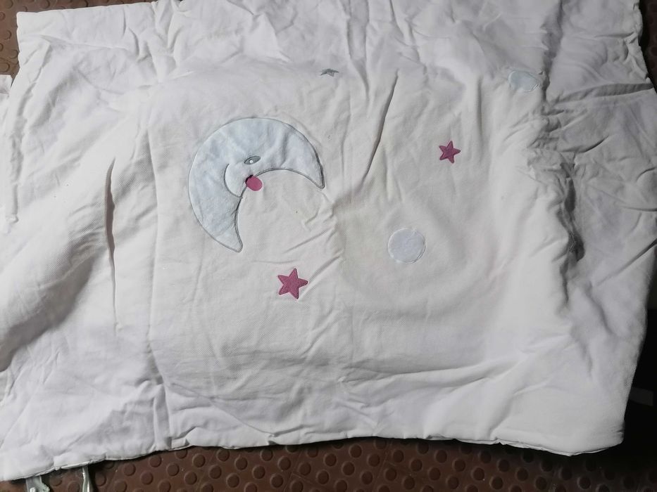 Conjunto de cama de grades Rosa da Pim Pam Pum
