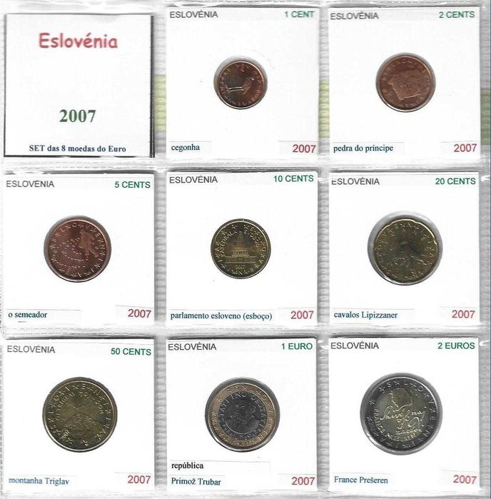 Eslovénia - - - - - Sets Anuais de Moedas de Euros - 2007