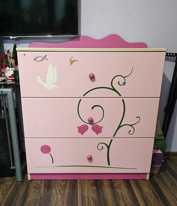 Zestaw Meblik szafa, komoda, łozko