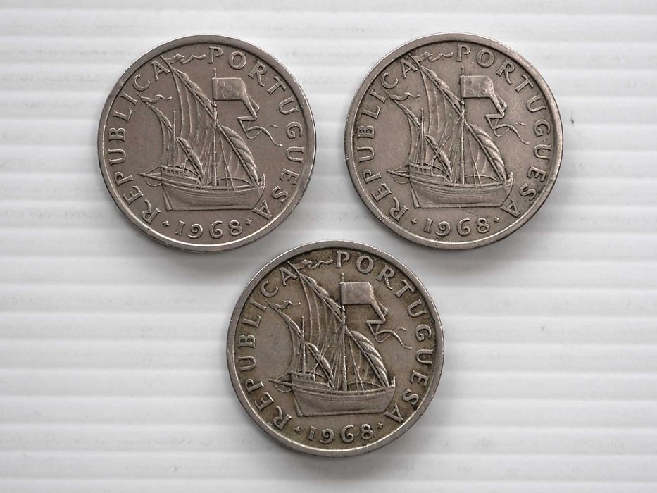 Lote de 3 Moedas 5 Escudos 1968