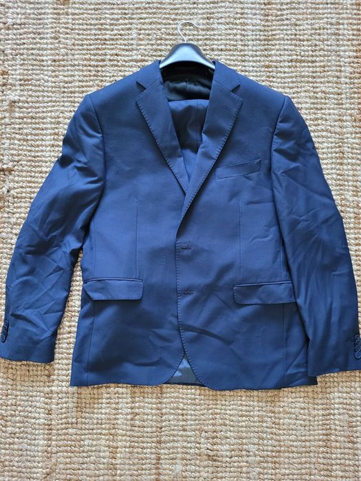 Garnitur Lancerto Smart Slim Fit granatowy gładki wełna / poliester