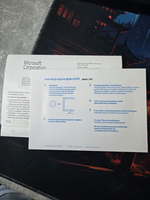 System operacyjny Microsoft 10 Home 64-bit DVD