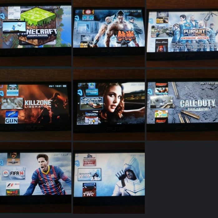 Duży zestaw 200 gier do konsoli Sony PSP minecraft