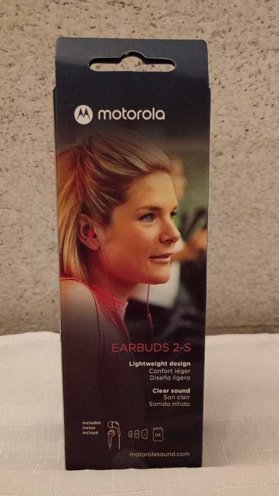 Słuchawki dokanałowe Motorola 2-S douszne z mikrofonem czerwone