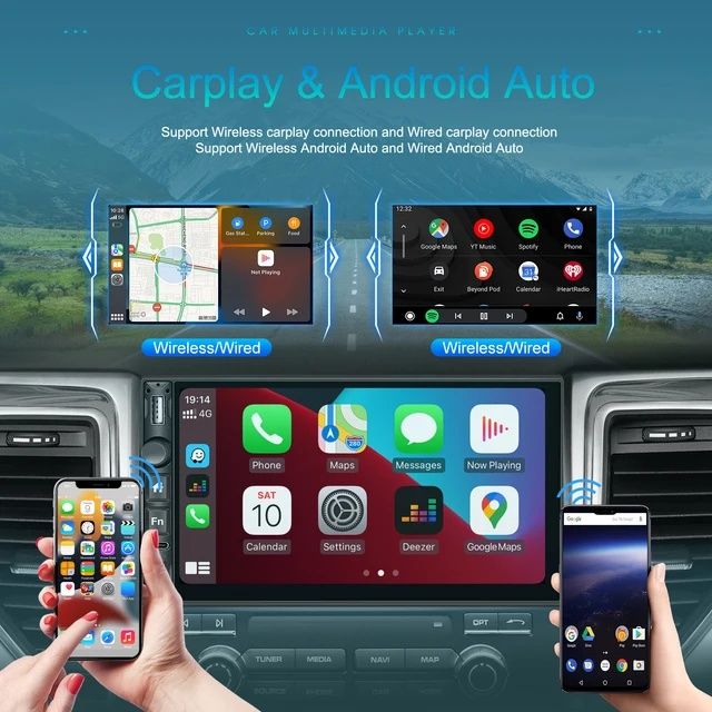 Rádio 7" Android 13 Touch 2/32GB Carplay GPS wifi USB FM Android Auto