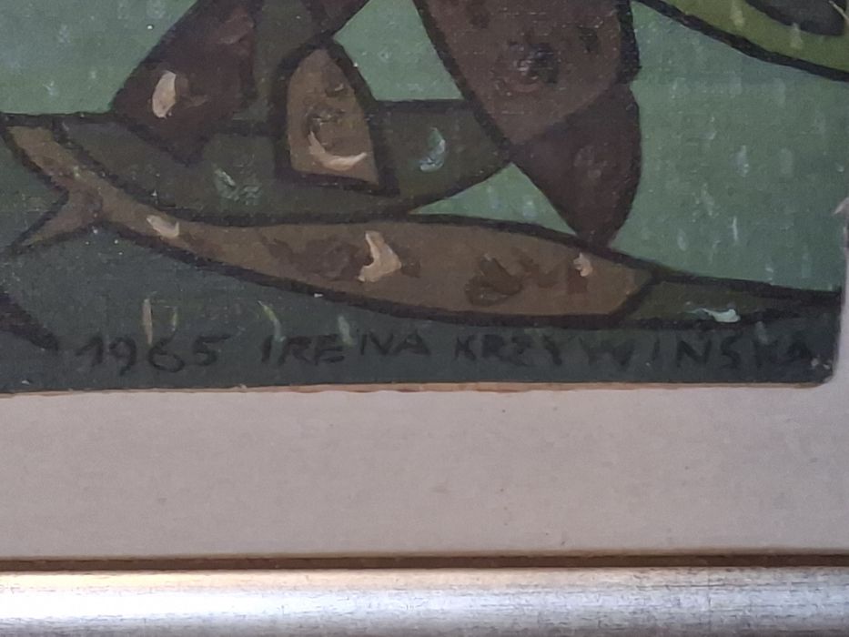Obraz Irena Krzywińska 1965 r na płótnie sygnowany