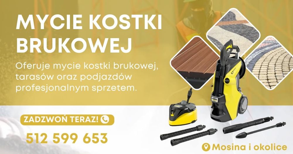 Mycie kostki brukowej, tarasów