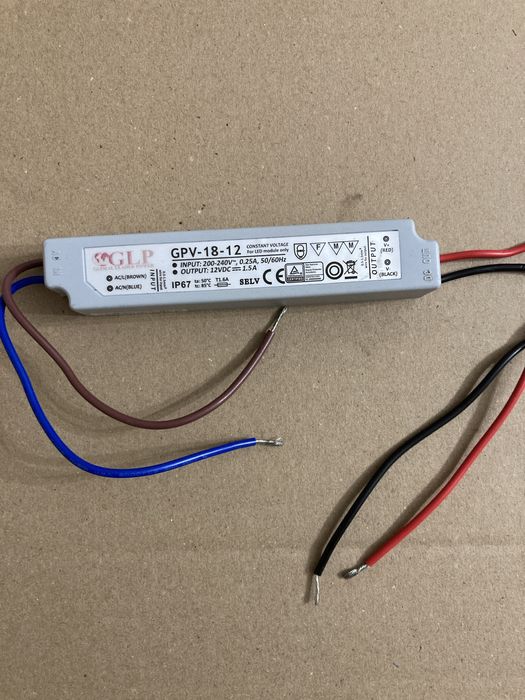 GLP GPV-18-12 do oświetlenia LED 12V 1,5A 18W
