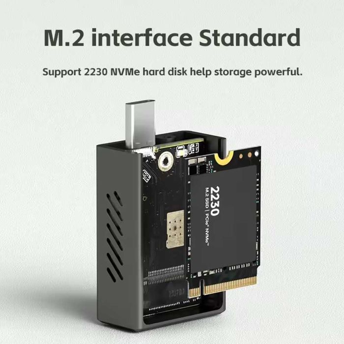 Зовнішній адаптер HAGIBIS M.2 NVMe 2230 PCIe SSD to USB 3.2 з кулером