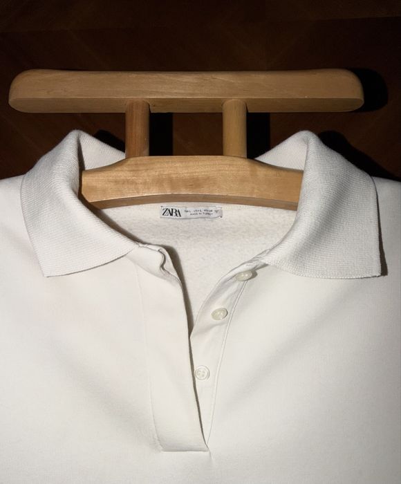 поло белое женское zara